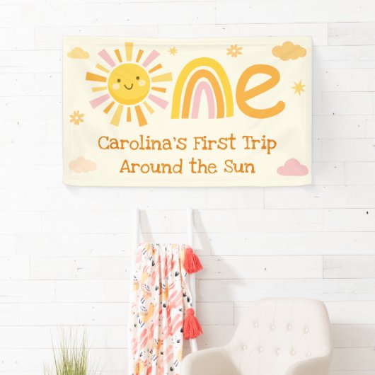 1. Reise um die Sun Birthday Party Willkommen Banner (Insitu)