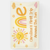 1. Reise um die Sun Birthday Party Willkommen Banner (Vertikal)