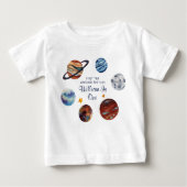 1. Reise Weltraum Personalisiert Geburtstag Baby T-shirt (Vorderseite)
