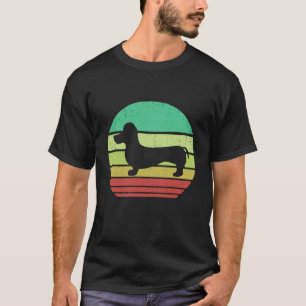 1 Retro Vintage Sonnenuntergang Doxie Dachshund Hu T-Shirt