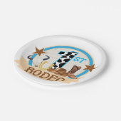 1. Rodeo-Geburtstag Pappteller (Schrägansicht)