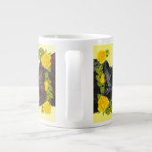 1 Rot, 1 schwarzer australischer Kelpie auf gelben Jumbo-Tasse (Rückseite)