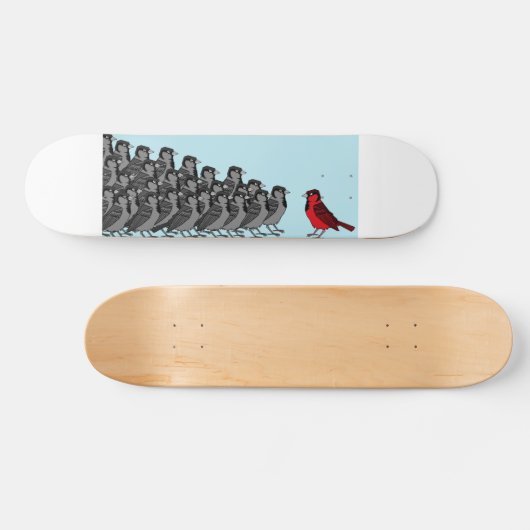 1 rotes Vogel-Skateboard Skateboard (Horizontal)