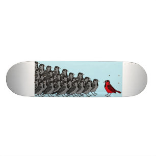 1 rotes Vogel-Skateboard Skateboard