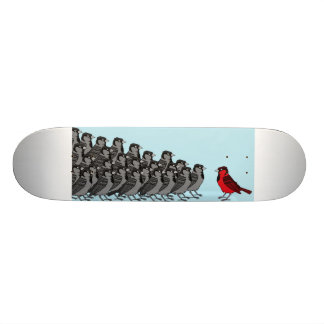 1 rotes Vogel-Skateboard Skateboard