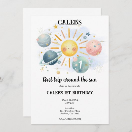 1. Rundgang durch die Wasserfarbe der Sun Pastel 1 Einladung (Vorne/Hinten)