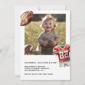 1. Runter 1 Jahr alter Fußball Geburtstag Einladung (Rückseite)