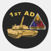 1. Rüstungsabteilung "Alte Ironen" Runder Aufkleber (Vorderseite)