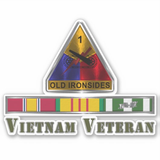 1. Rüstungsabteilung Vietnam Veteran Aufkleber (Vorderseite)