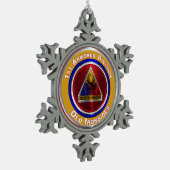 1. Rüstungsabteilung - Weihnachten bewahren Schneeflocken Zinn-Ornament (Links)