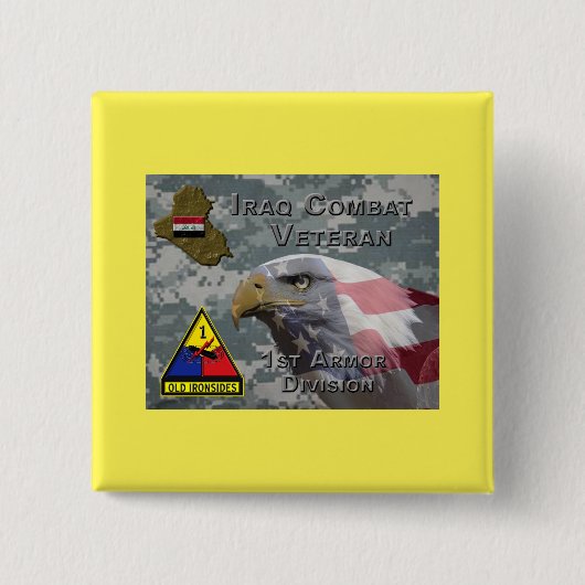 1. Rüstungsdiv Irak-Kampfveteran Button (Vorderseite)