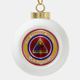 1. Rüstungsdivision Keepake Weihnachtsmetall Orna Keramik Kugel-Ornament