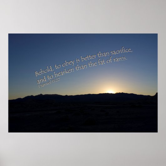 1 Samuel 15:22 Sonnenuntergang Poster (Vorne)