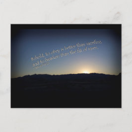 1 Samuel 15:22 Sonnenuntergang Schwarze Grenze Postkarte