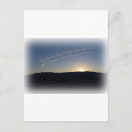 1 Samuel 15:22 Weißer Sonnenuntergang Postkarte