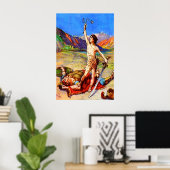 1 Samuel 17 David besiegt ein Riesenposter Poster (Heimbüro)