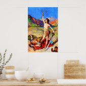 1 Samuel 17 David besiegt ein Riesenposter Poster (Küche)