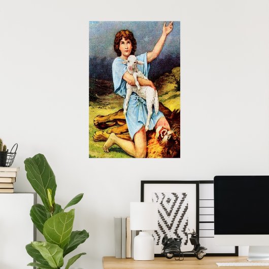 1 Samuel 17 David tötet ein Löwenposter Poster (Heimbüro)