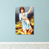 1 Samuel 17 David tötet eine Löwen-Leinwand Leinwanddruck (Insitu (Holzboden))