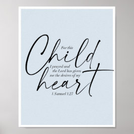1 Samuel 1:27 Dual-Schriftart Blue Background Poster