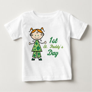 1. Säuglings-Kleeblatt-T-Shirt St. Paddys Tages Baby T-shirt