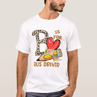 1. Schulbusfahrertag - Leopard-Blume unterrichten T-Shirt