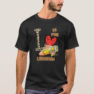 1. Schultag Bibliothekar Leopard Blumen Lehrer T-Shirt