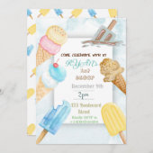 1. Scoop Icecream Thema Geburtstag Einladung (Vorne/Hinten)