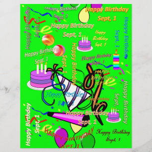 1. Sept, Kindergeburtstag Flyer