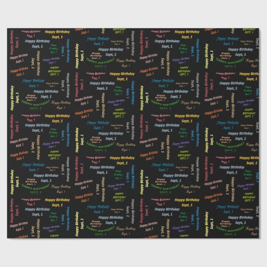 1. September, 1. Geburtstag Geschenkpapier (Flach)