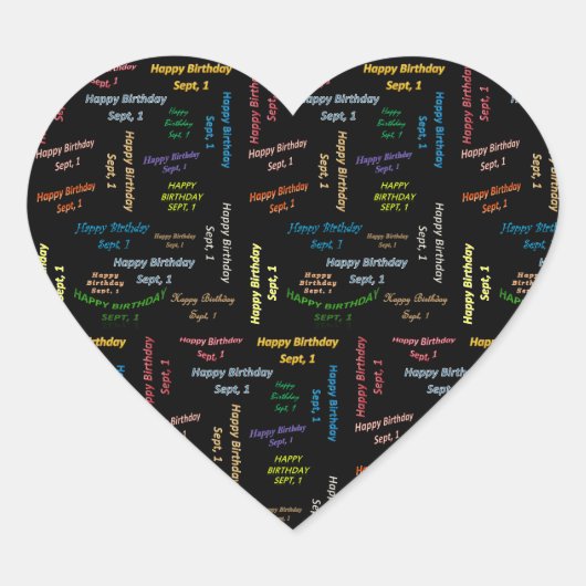 1. September Herz-Aufkleber (Vorderseite)