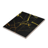 1 Set von 4 Gold Veined Black Imitats Marmorrepro Fliese (Seite)