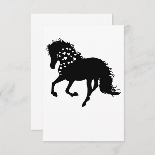 1- Shirt, Reitpferd, T-Shirt, Pferdeschlitten Dankeskarte (Vorne/Hinten)