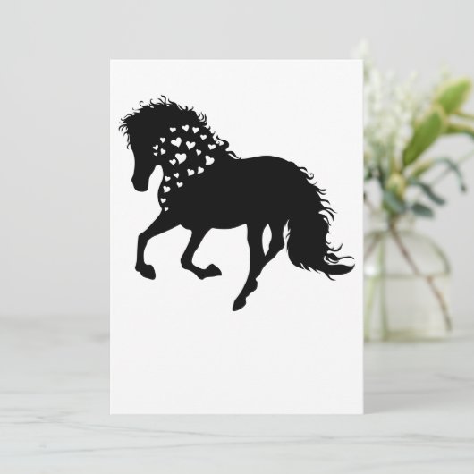 1- Shirt, Reitpferd, T-Shirt, Pferdeschlitten Dankeskarte (Stehend Vorderseite)