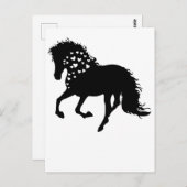 1- Shirt, Reitpferd, T-Shirt, Pferdeschlitten Postkarte (Vorne/Hinten)