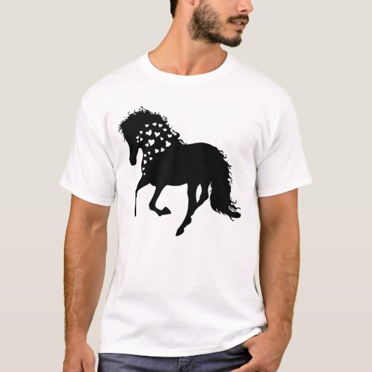 1- Shirt, Reitpferd, T-Shirt, Pferdeschlitten T-Shirt (Vorderseite)