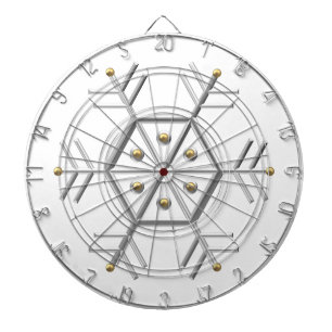 1-Silber und Gold Snowflake 3-D Look Dartscheibe