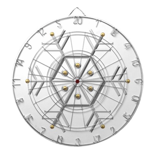 1-Silber und Gold Snowflake 3-D Look Dartscheibe (vorne)