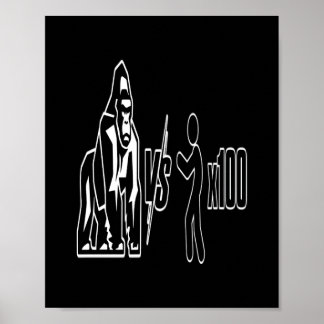 1 Silberrücken-Gorilla gegen 100 Menschen_3 Poster