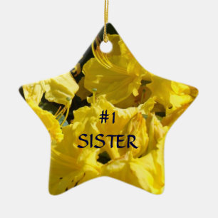 #1 SISTER Star-förmiges Ornament Gelbe Blüte