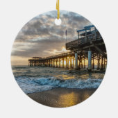 1. Sonnenaufgang 2017 Kakaostrand Keramik Ornament (Hinten)