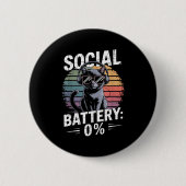 1% Sozialbatterie Sarcastic Funny eingeführt Katze Button (Vorderseite)