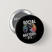 1% Sozialbatterie Sarcastic Funny eingeführt Katze Button (Vorne & Hinten)