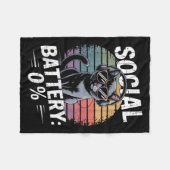 1% Sozialbatterie Sarcastic Funny eingeführt Katze Fleecedecke (Vorderseite (Horizontal))