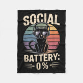 1% Sozialbatterie Sarcastic Funny eingeführt Katze Fleecedecke (Vorderseite)