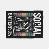 1% Sozialbatterie Sarcastic Funny eingeführt Katze Fleecedecke (Vorderseite (Horizontal))