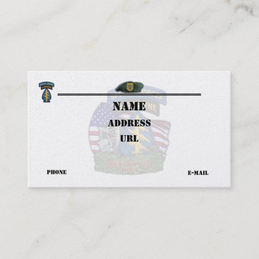 1. Special Force Patch Flash Business Card Visitenkarte (Vorderseite)