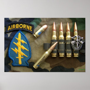 1. Spezialkräfte Grüne Berets Iraq Flash Print Poster