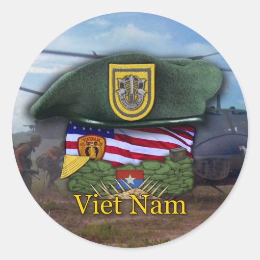 1. Spezielle Kräfte grüne Berets Vietnam Sticker (Vorderseite)
