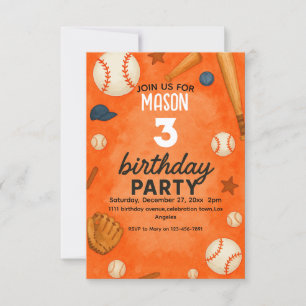 1. Sport Boy Baseball Geburtstag Rookie des Jahres Einladung